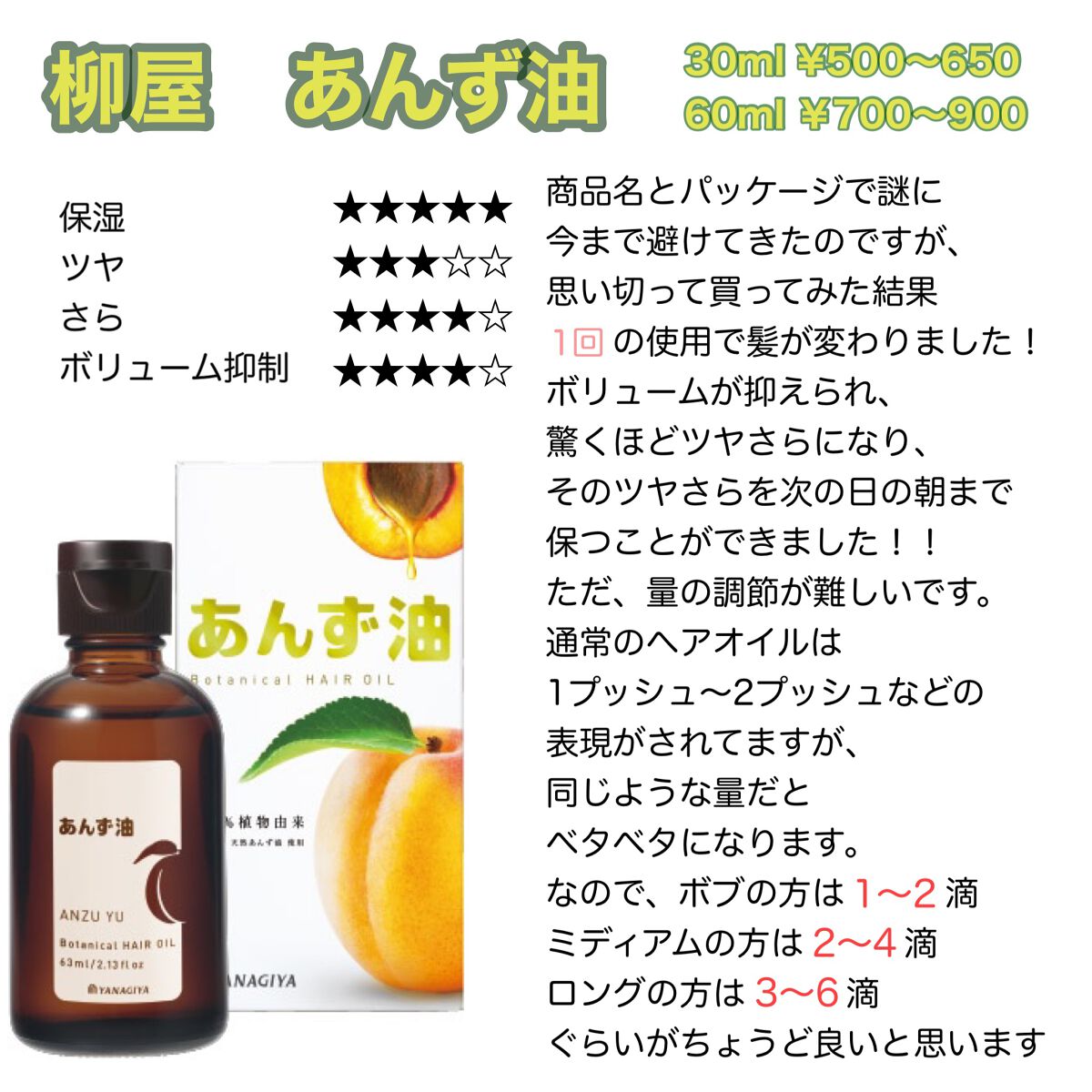 柳屋　あんず油/柳屋あんず油/ヘアオイルを使ったクチコミ（2枚目）