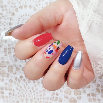 セミキュアジェルネイル(ハンド)/ohora/ネイルシールを使ったクチコミ(4枚目)