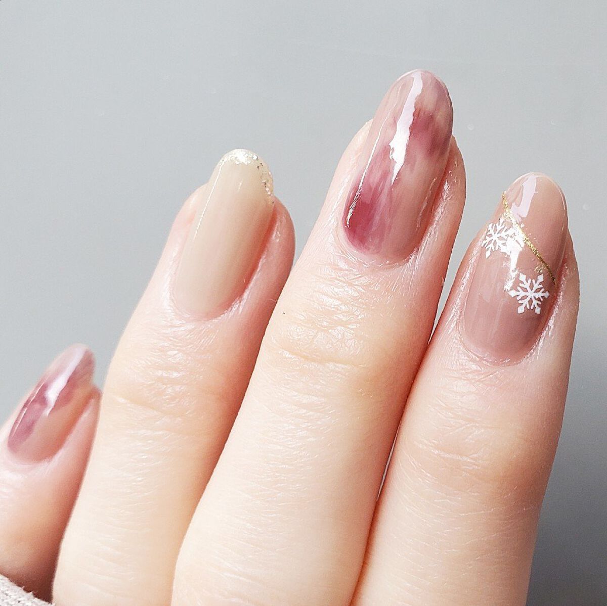 グロッシーコート ミルクティーチャイ【旧】/スキューズミー/オールインワンネイルを使ったクチコミ（3枚目）