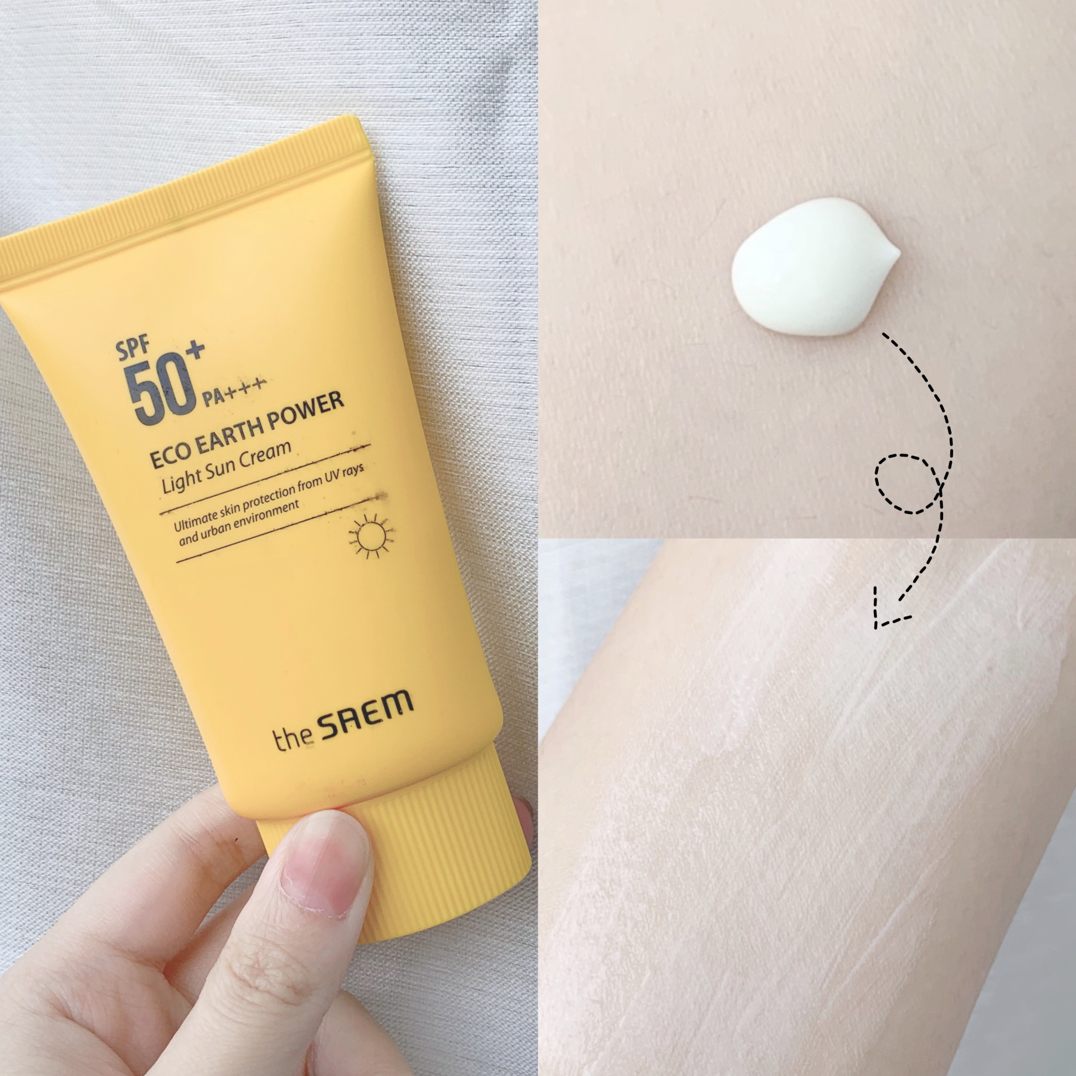 エコアースパワー ライトサンクリーム/the SAEM/日焼け止めクリームを使ったクチコミ（3枚目）
