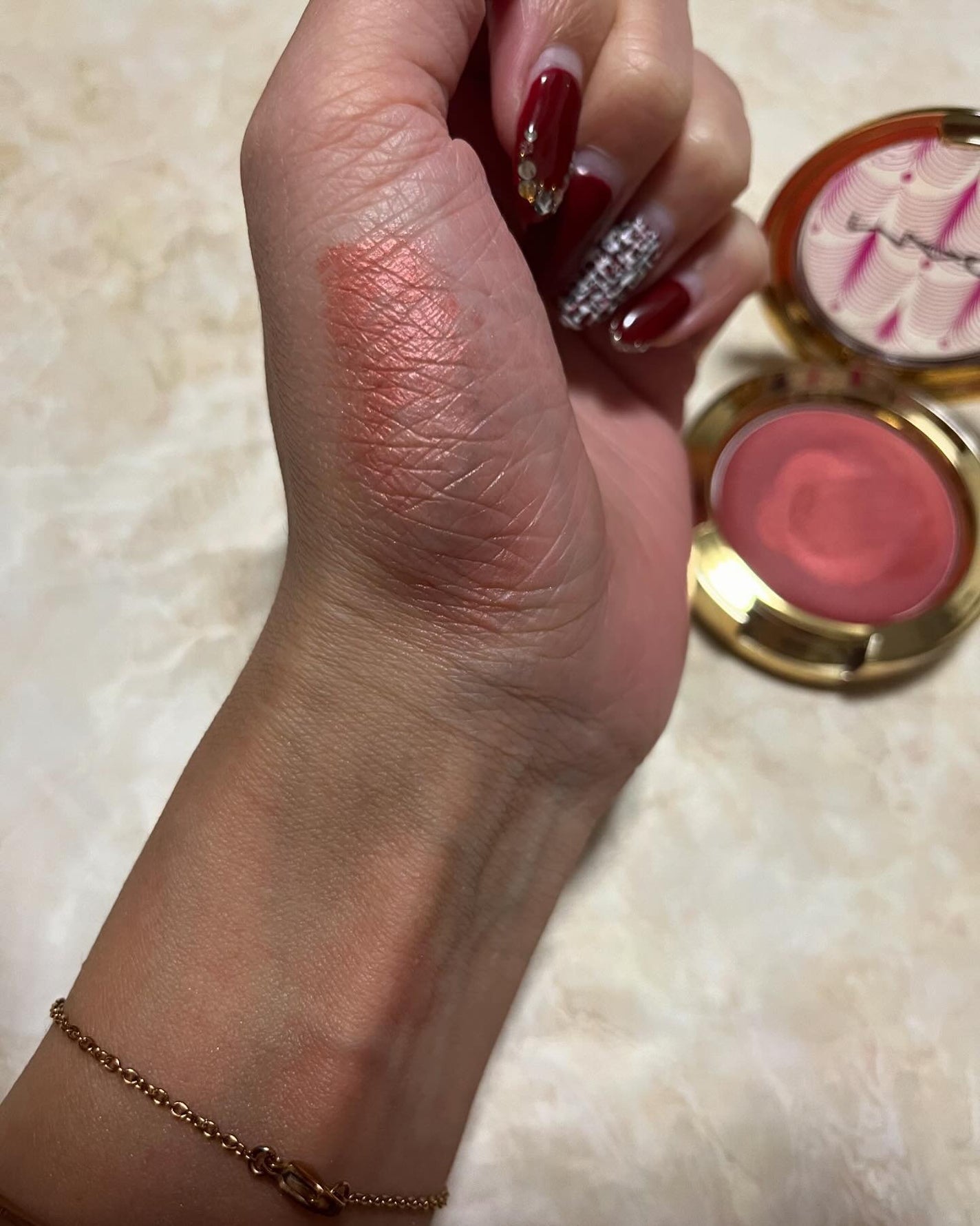 スキン フィニッシュ メタリック クリーム ブラッシュ/M・A・C/ジェル・クリームチークを使ったクチコミ(3枚目)