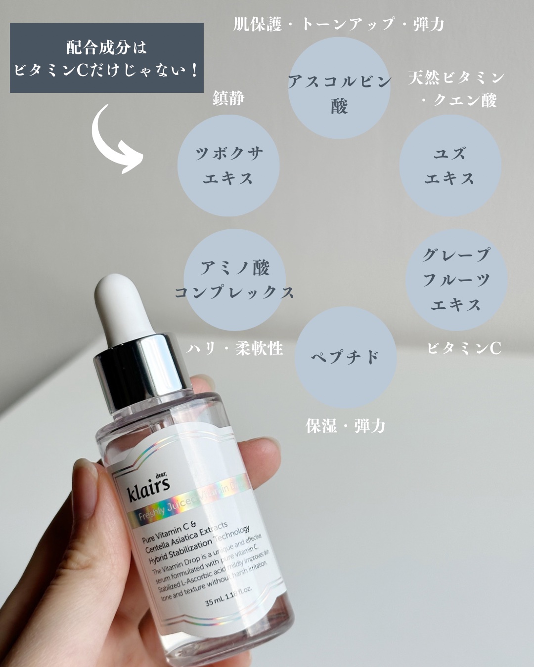 フレッシュリージュースドビタミンドロップ(35ml)/Klairs/美容液を使ったクチコミ（3枚目）