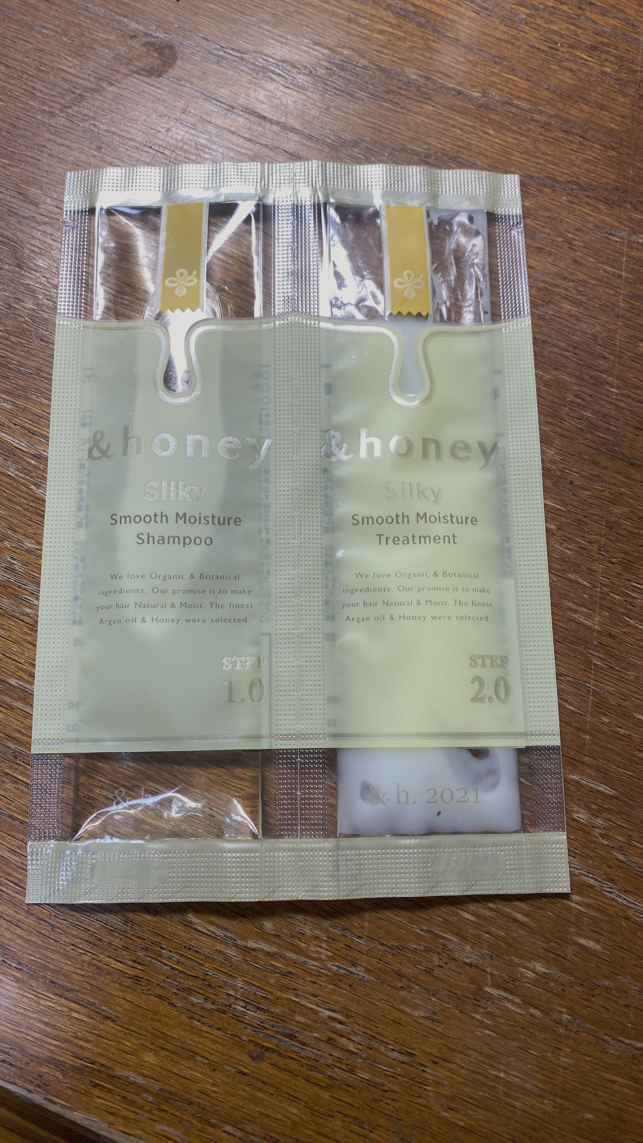 シルキー　スムースモイスチャー　シャンプー　1.0/ヘアトリートメント　2.0 お試し（シャンプー10ml＋トリートメント10g）/&honey/市販シャンプーを使ったクチコミ（3枚目）