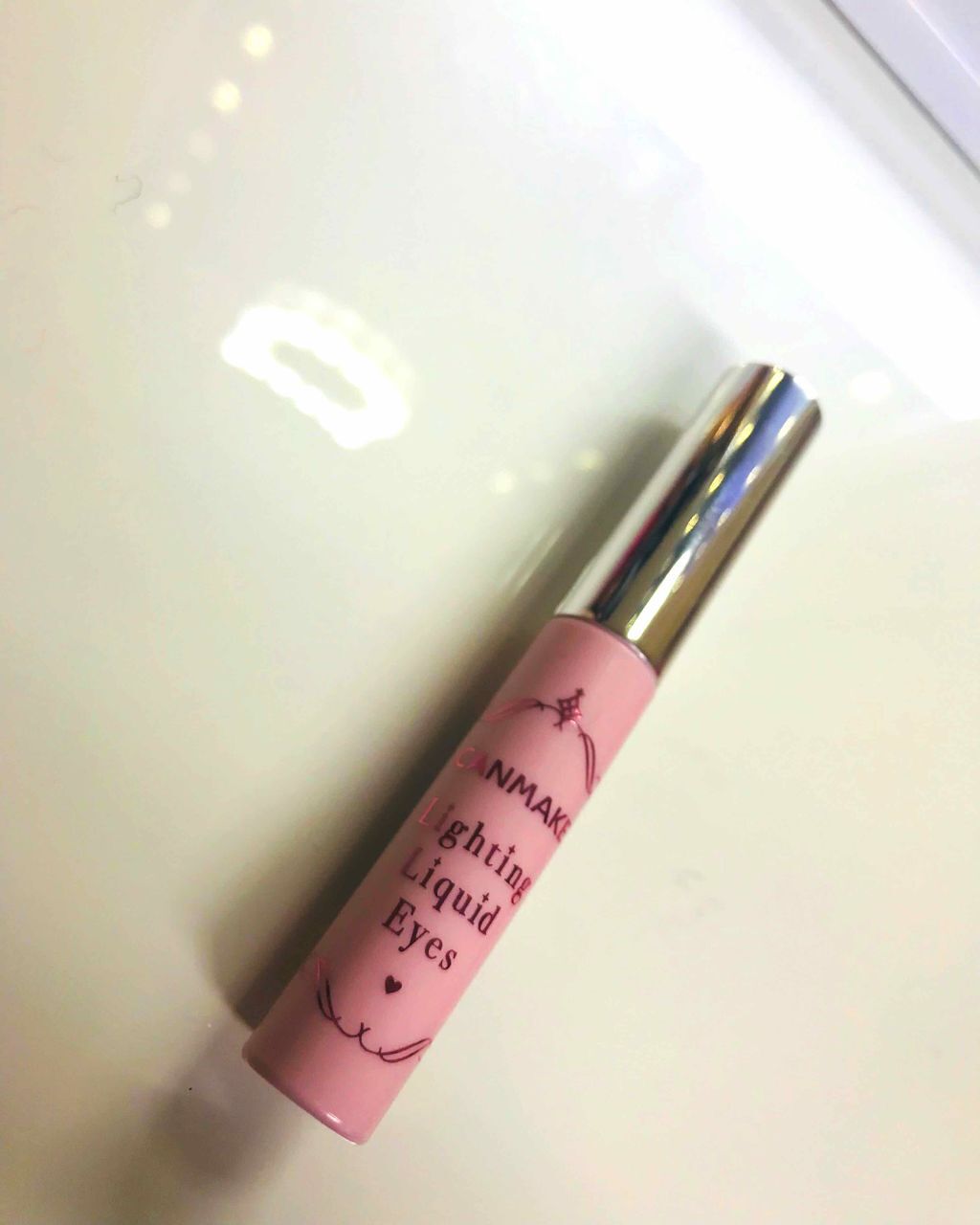 ライティングリキッドアイズ 02 ドレッシーピーチ/キャンメイク/リキッドアイシャドウを使ったクチコミ（1枚目）