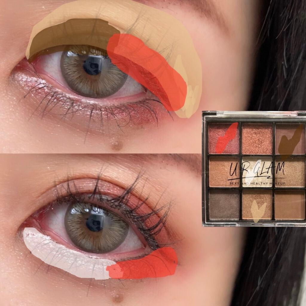 UR GLAM BLOOMING EYE COLOR PALETTE/U R GLAM/アイシャドウパレットを使ったクチコミ(3枚目)