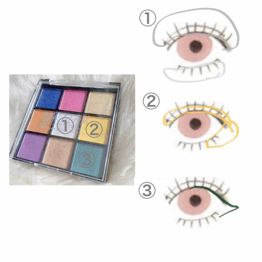 UR GLAM BLOOMING EYE COLOR PALETTE/U R GLAM/アイシャドウパレットを使ったクチコミ(2枚目)