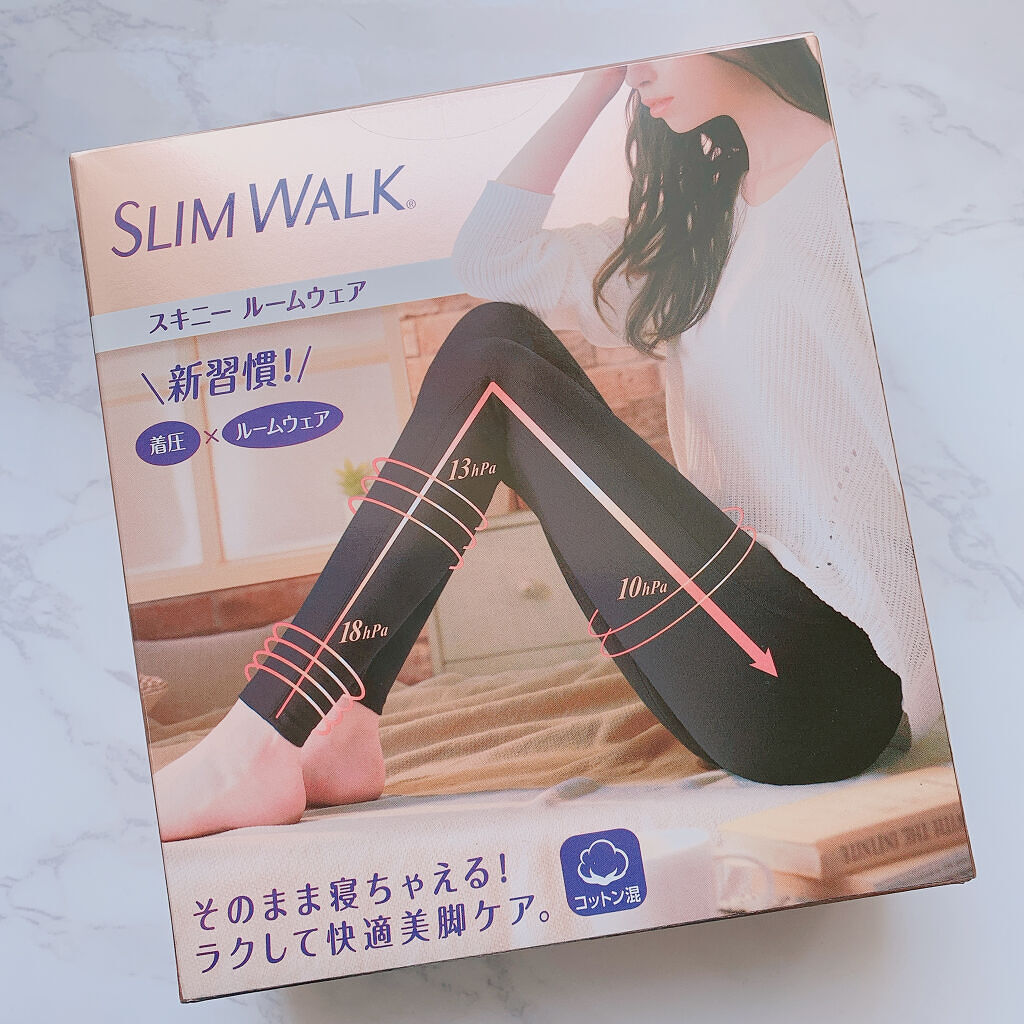 スキニールームウェア ブラック M/SLIMWALK/着圧ソックス・レギンスを使ったクチコミ（2枚目）