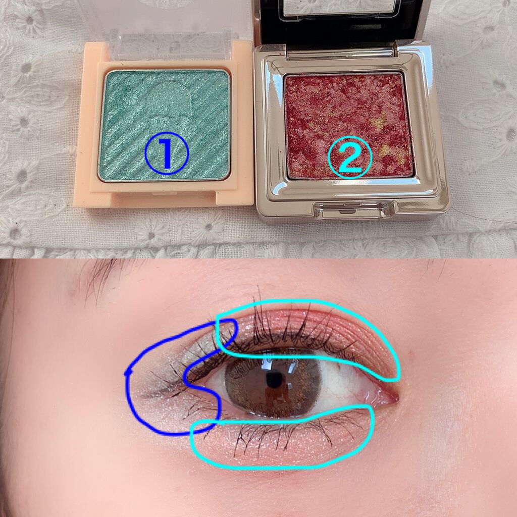 アイシャドウ キウイウインク/アイスクリームパーラー コスメティクス/単色アイシャドウを使ったクチコミ（3枚目）