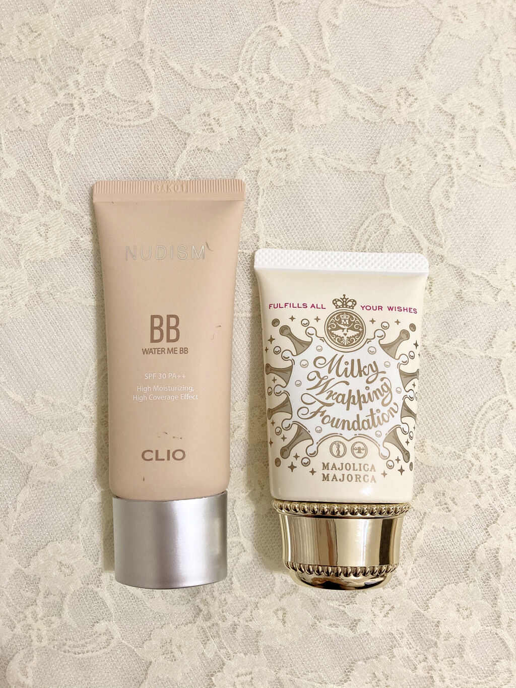 ミルキーラッピングファンデ 01 ライトベージュ/MAJOLICA MAJORCA/リキッドファンデーションを使ったクチコミ（1枚目）