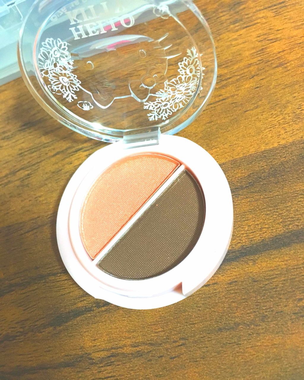 パウダーアイシャドウ ブルーミングキティ/DAISO/アイシャドウパレットを使ったクチコミ(2枚目)