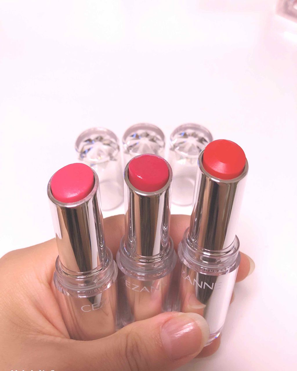 ラスティンググロスリップ/CEZANNE/口紅を使ったクチコミ（2枚目）