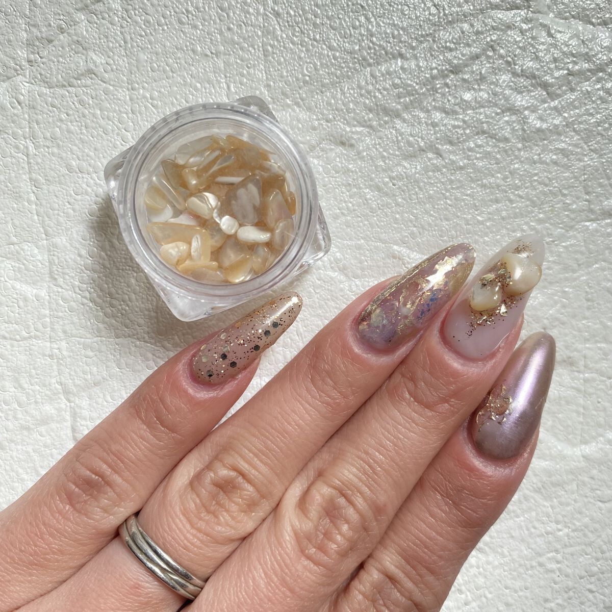 シェルフレーク12色セット/NAILTOWN/ネイルチップ・パーツを使ったクチコミ（3枚目）