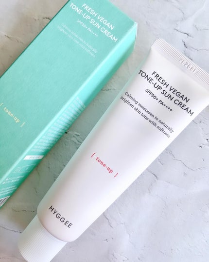 フレッシュヴィーガントーンアップサンクリーム/HYGGEE/日焼け止めクリームを使ったクチコミ(4枚目)