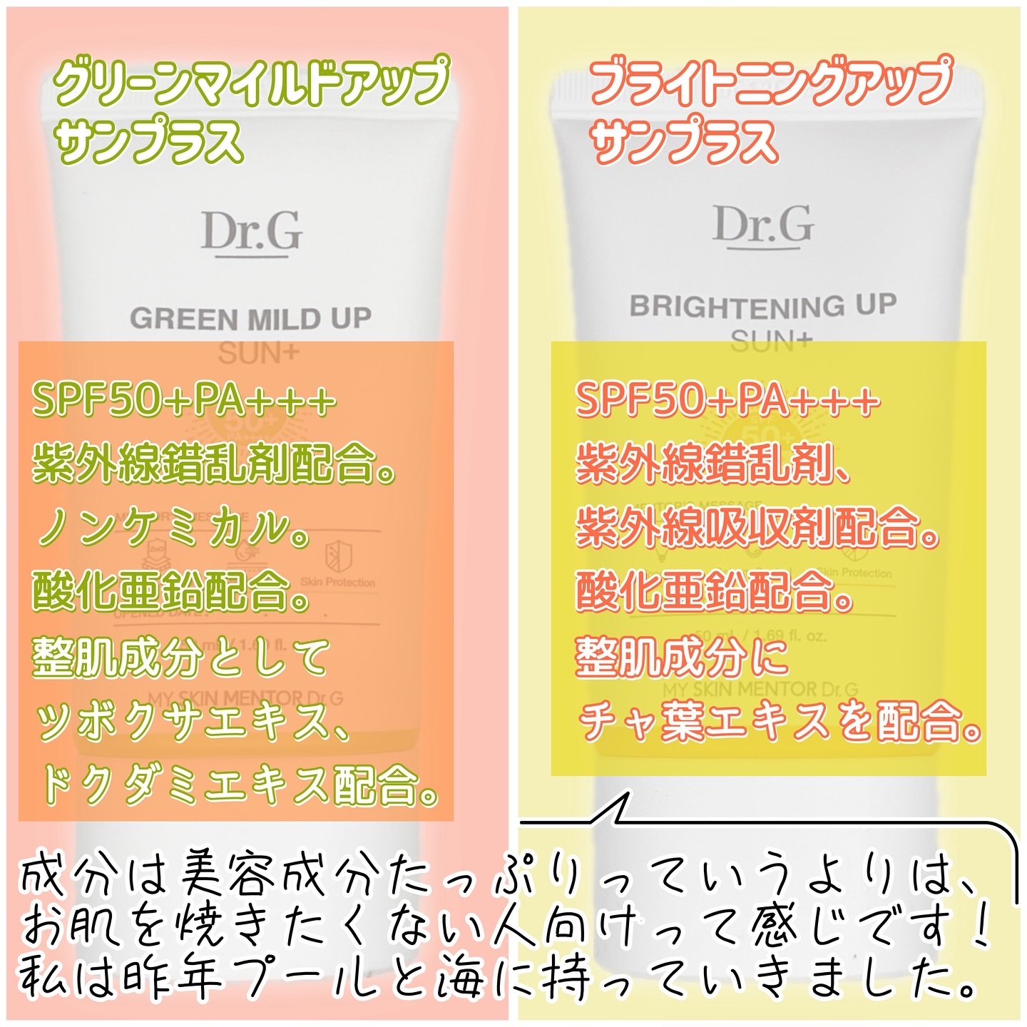 ブライトニングアップサンプラス/Dr.G/日焼け止めクリームを使ったクチコミ（3枚目）