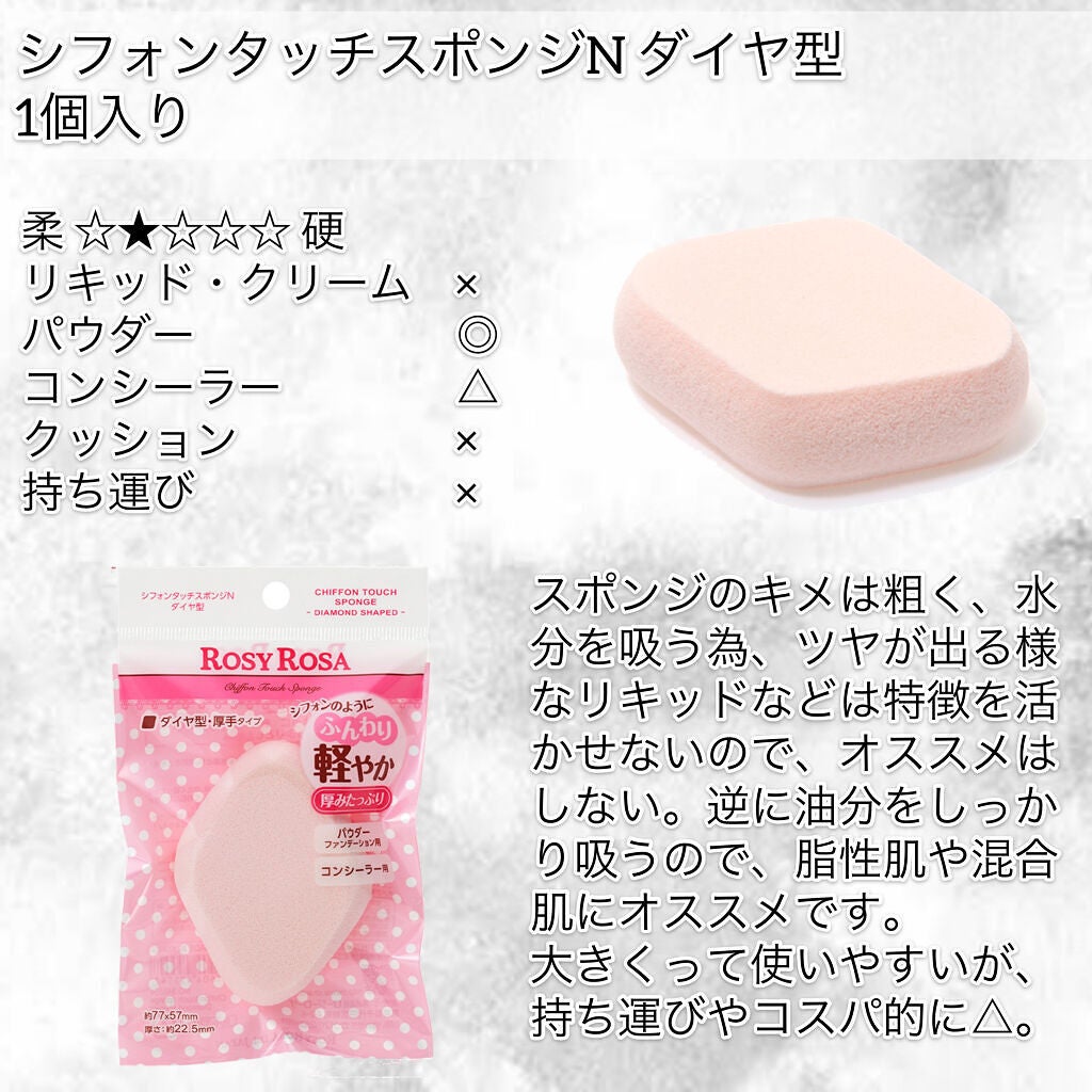 バリュースポンジN ハウス型タイプS 30P/ロージーローザ/パフ・スポンジを使ったクチコミ(2枚目)