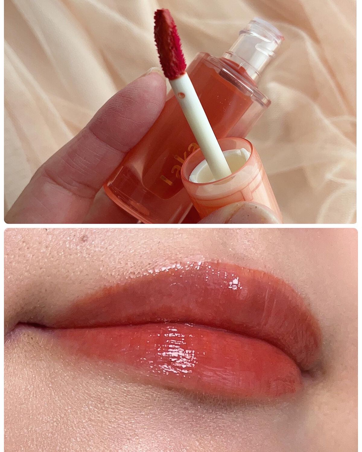 ジェリーイングヌードグロス/Laka/リップグロスを使ったクチコミ（2枚目）