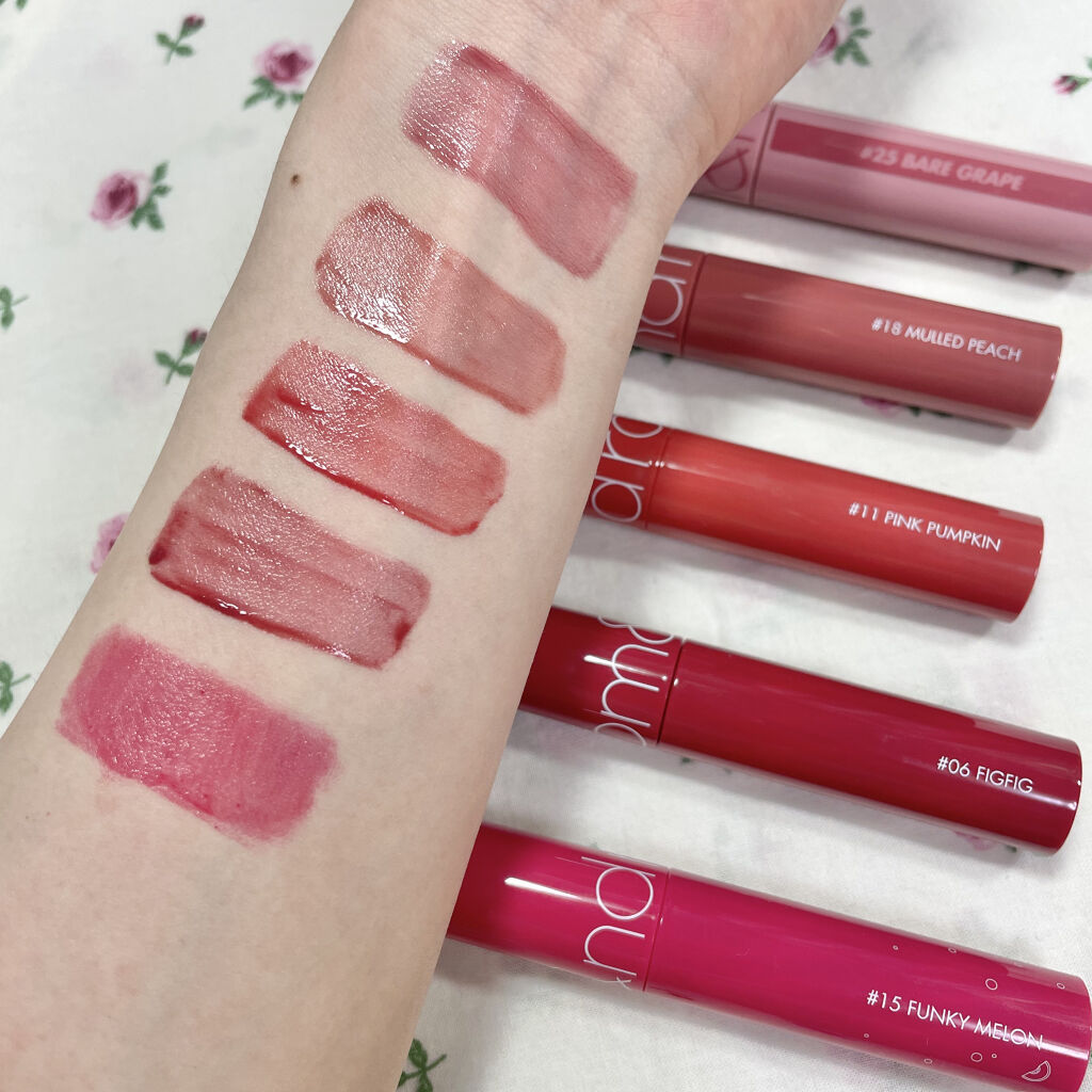 ジューシーラスティングティント/rom&nd/リップティントを使ったクチコミ（2枚目）