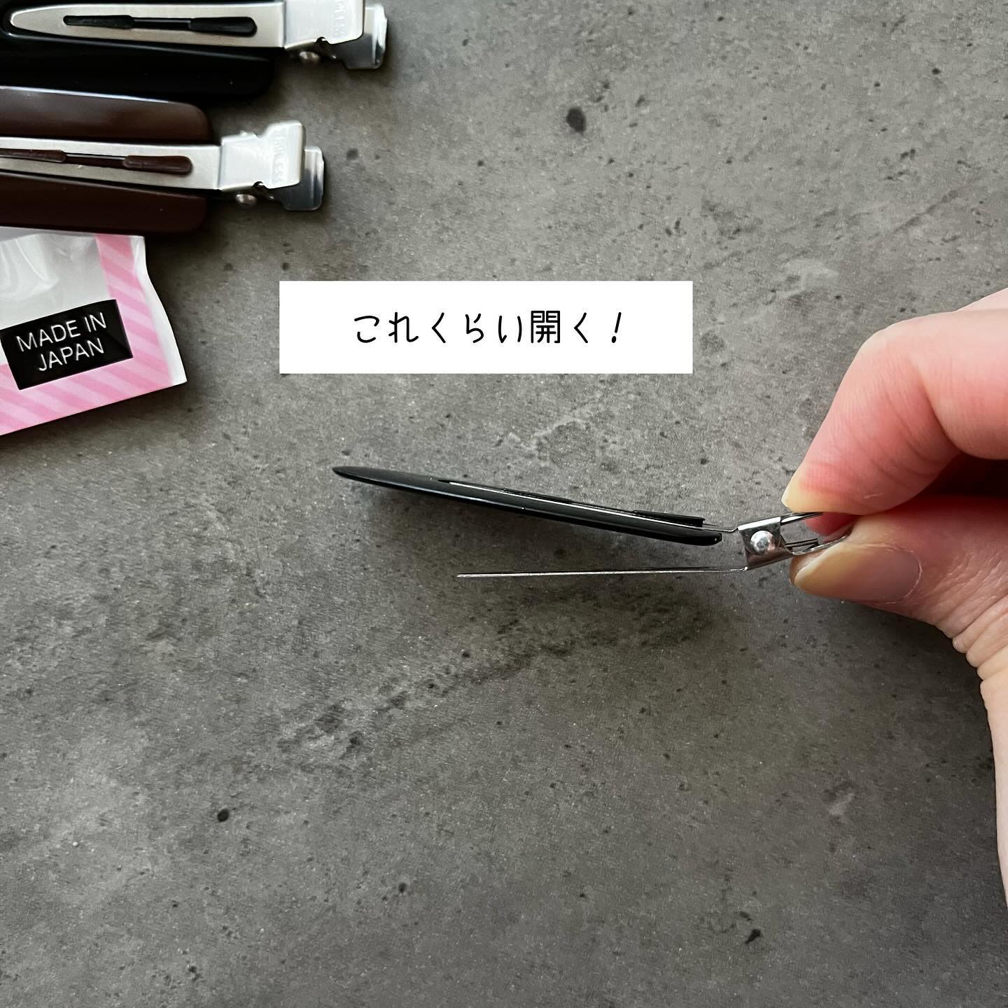 跡が付かない前髪クリップ ブラック&ブラウン【新】/マペペ/ヘアアクセサリーを使ったクチコミ（3枚目）