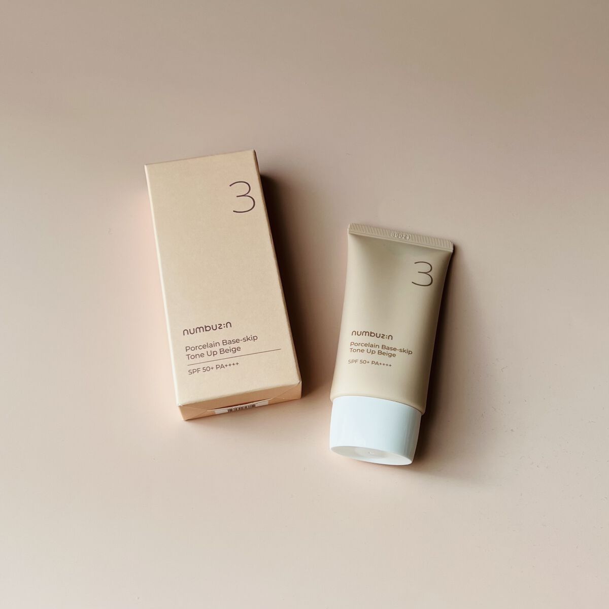 3番 ノーファンデ陶器肌トーンアップクリーム/numbuzin/化粧下地を使ったクチコミ（1枚目）
