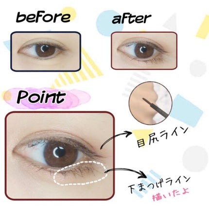 ロングラスティングアイライナー ブラウンブラック/COSCOS/リキッドアイライナーを使ったクチコミ(2枚目)