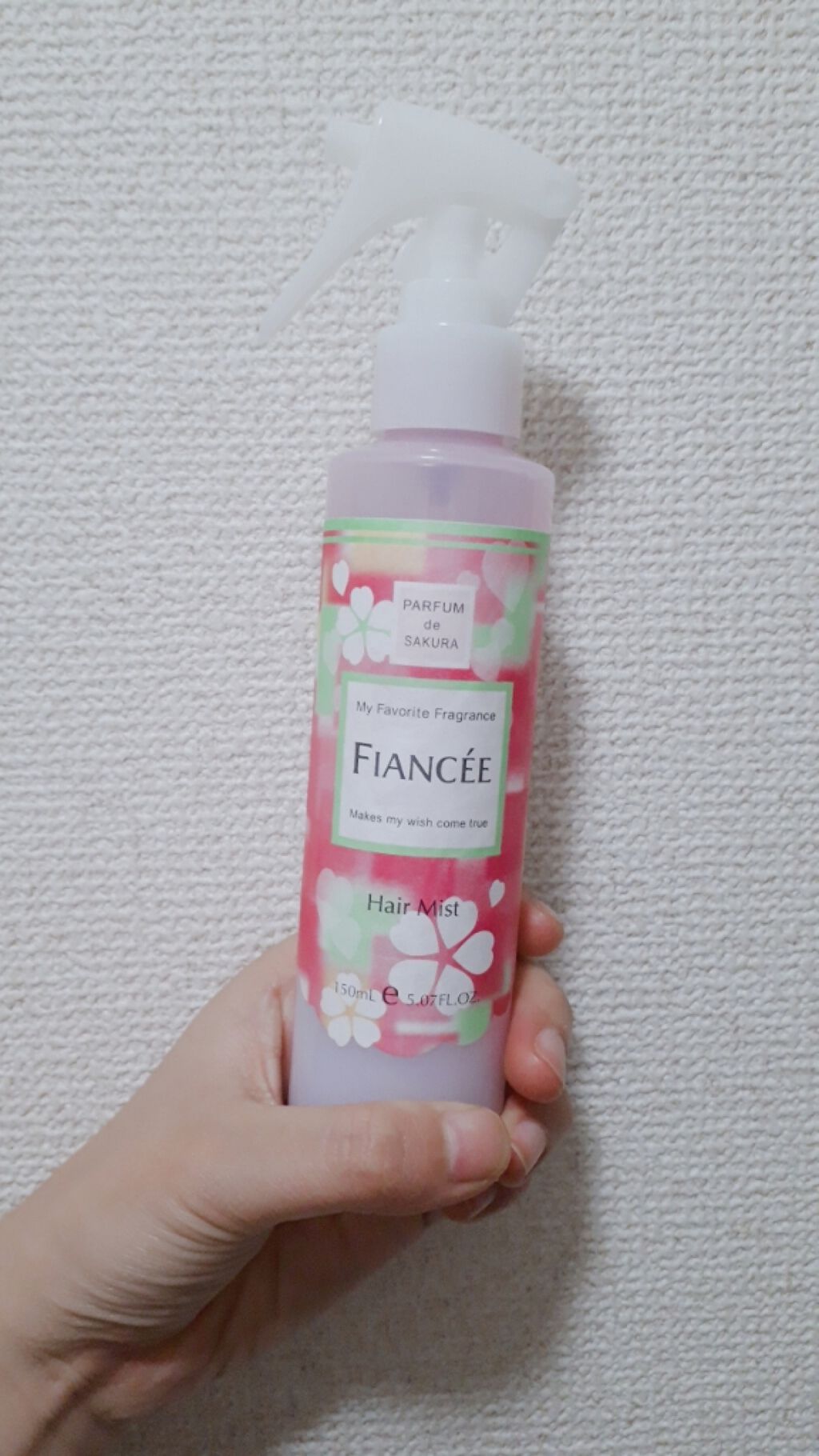 フレグランスヘアミスト さくらの香り/フィアンセ/ヘアミストを使ったクチコミ(1枚目)