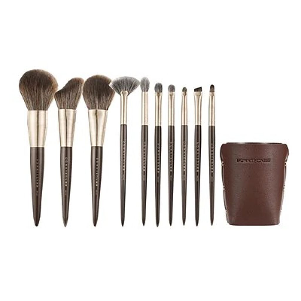 ROWNYEON 緑姫シリーズ メイクブラシ１３本セット 化粧ポーチ付き/Rownyeon/メイクブラシを使ったクチコミ（3枚目）