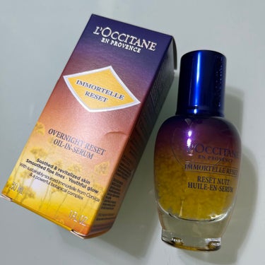 

⚐︎ L'OCCITANE
⚐︎ イモーテル オーバーナイトリセットセラム
⚐︎ 30ｍL 9,350円

▸︎▹︎夜用の美容液

LIPS様のプレゼントキャンペーンで
ロクシタン様から頂きました♡