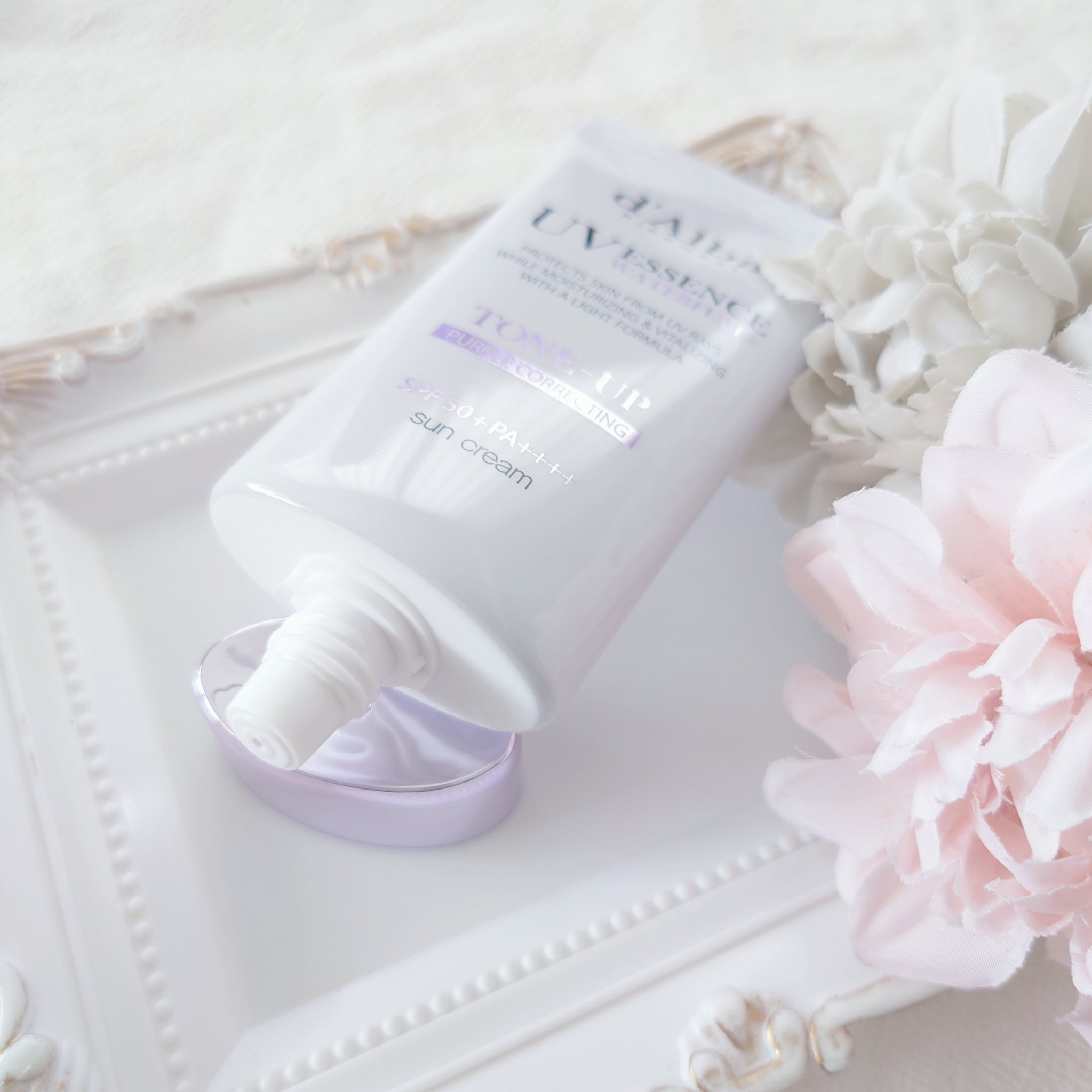 ダルバ ウォータフル トーンアップ サンクリーム(パープル)/ダルバ/日焼け止めクリームを使ったクチコミ（3枚目）