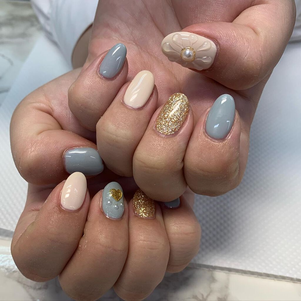 #ジェルネイル,#パラジェルネイル,#お花ネイル,#花ネイル,#ハートネイルのネイルデザイン