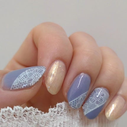 ミルクティ on LIPS 「✴✴青色は#ノイロ(@noiro_nail)の#kyoukai..」(6枚目)