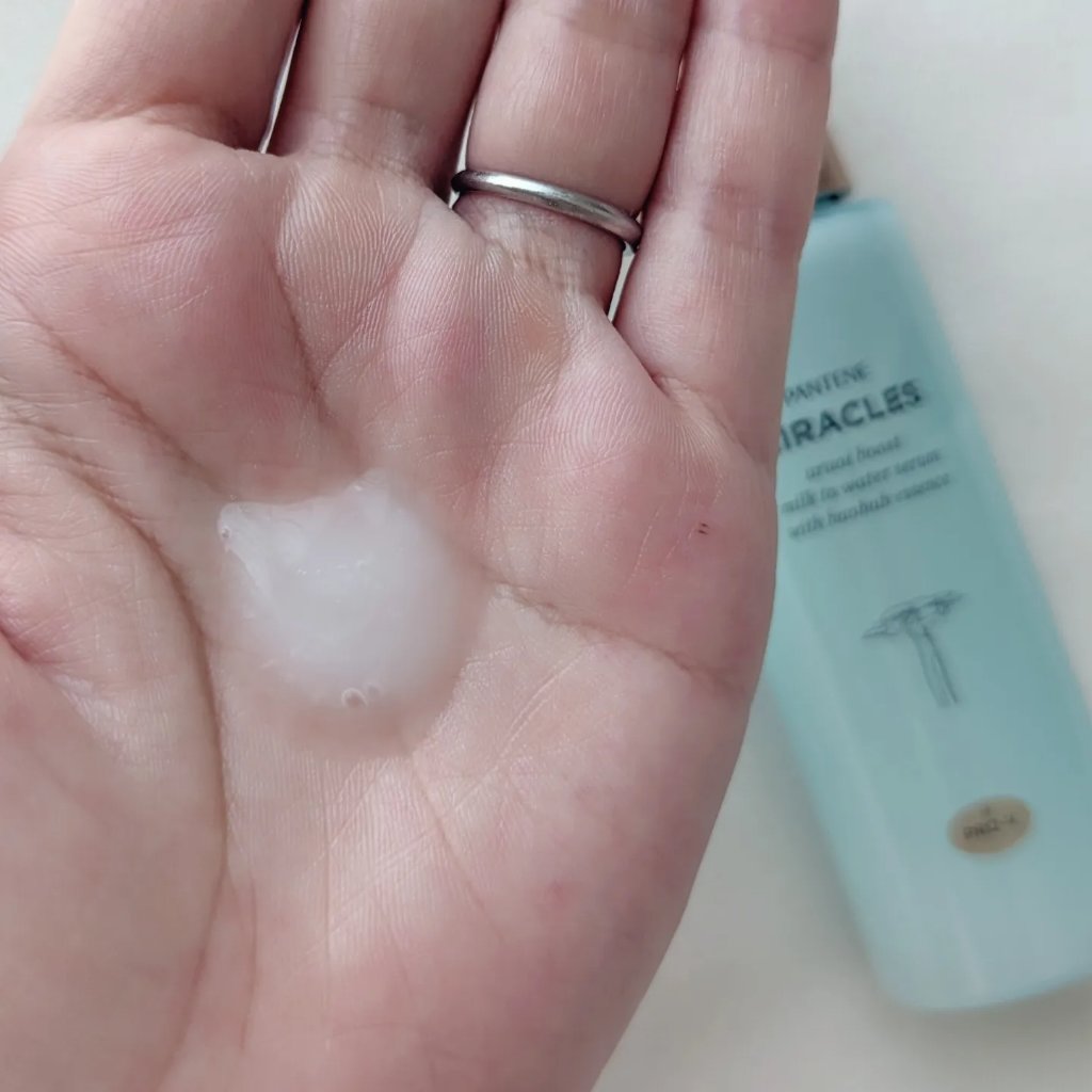 ミラクルズ うるおいブーストミルクウォーターセラム/パンテーン/アウトバストリートメントを使ったクチコミ（2枚目）