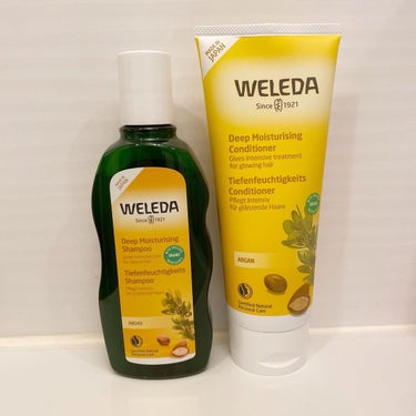 WELEDA アルガン ヘアシャンプー／ヘアコンディショナーのクチコミ「.
.
アルガン ヘアシャンプ―＆ヘアコンディショナー

・天然由来成分100％のオーガニック.....」（1枚目）