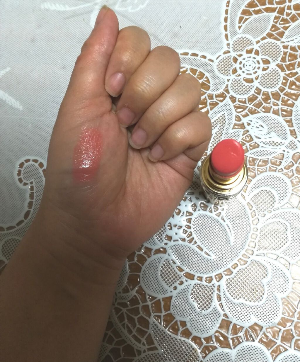 ルージュ ヴォリュプテ シャイン/YVES SAINT LAURENT BEAUTE/口紅を使ったクチコミ(2枚目)