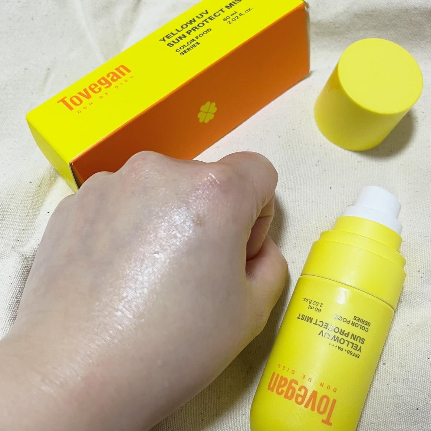 カラーフードシリーズ イエローUVサンプロテクトミスト SPF50+ PA+++/Tovegan/日焼け止めミスト・スプレーを使ったクチコミ(2枚目)