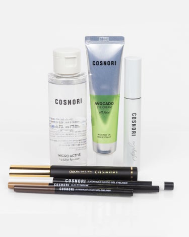 COSNORI スーパープルーフ フィッティング ジェルアイライナーのクチコミ「COSNORI アイメイクセット🥺💕
 
 👉🏻 コスノリ　目元ケア＆メイクセット
  
Q1.....」（2枚目）