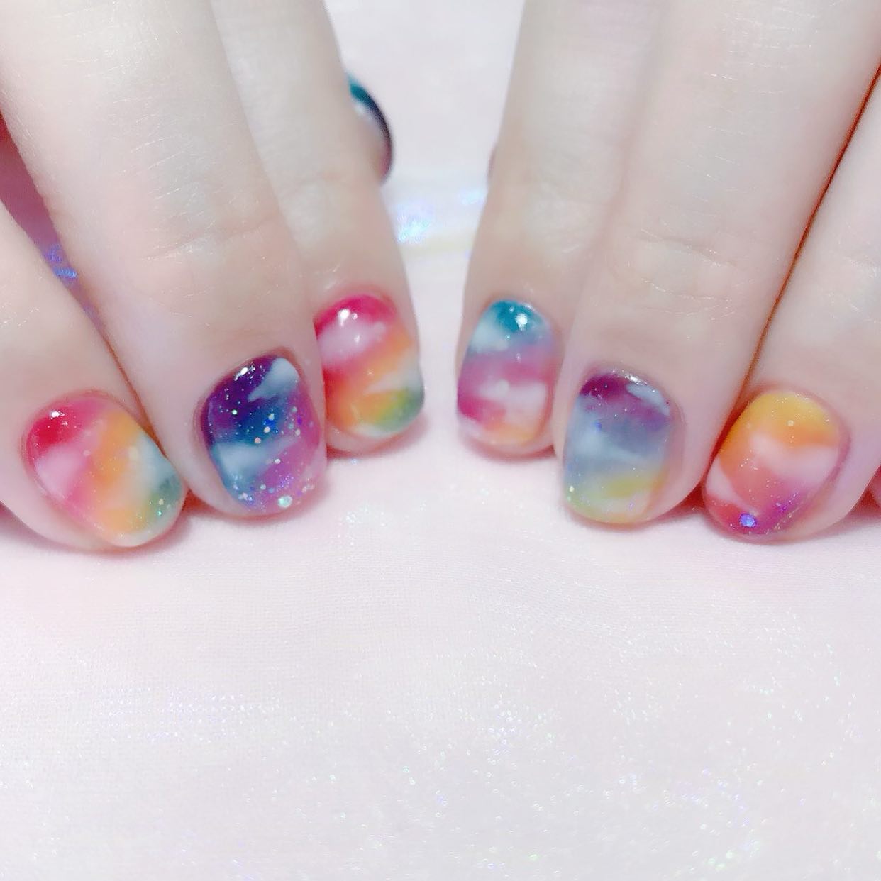 #ネイル,#お空ネイル,#雲ネイル,#クラウドネイルのネイルデザイン