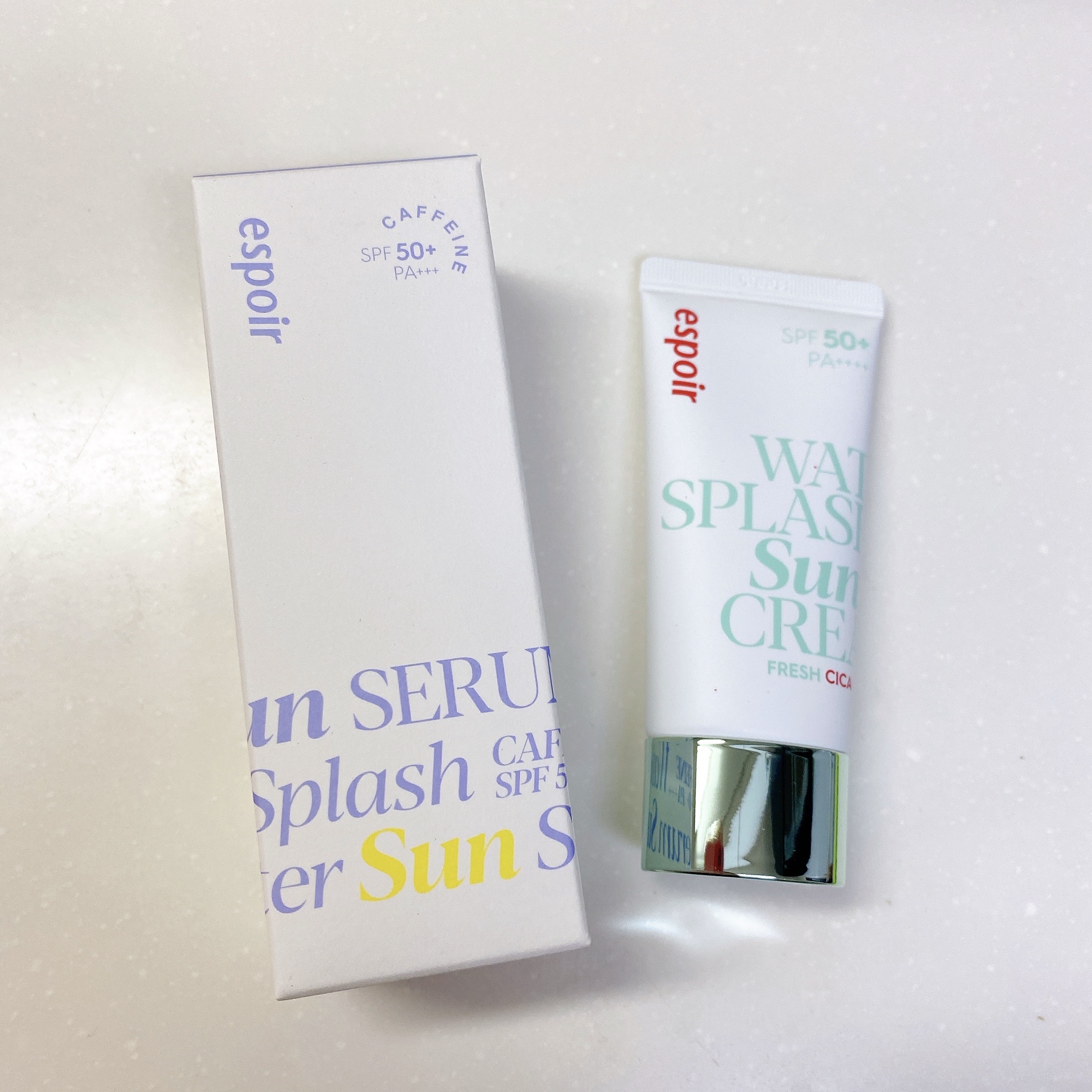 エスポア ウォータースプラッシュサンセラム サンクリームフレッシュ CICA ミニ付き/espoir/日焼け止めクリームを使ったクチコミ（3枚目）