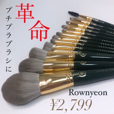 ROWNYEON 緑姫シリーズ メイクブラシ１３本セット 化粧ポーチ付き/Rownyeon/メイクブラシを使ったクチコミ（1枚目）