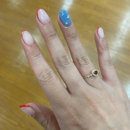 あさひ【フォロバします】 on LIPS 「#スキニーフレンチ悩みに悩んだカラー。ネイビーフレンチ!って決..」(7枚目)