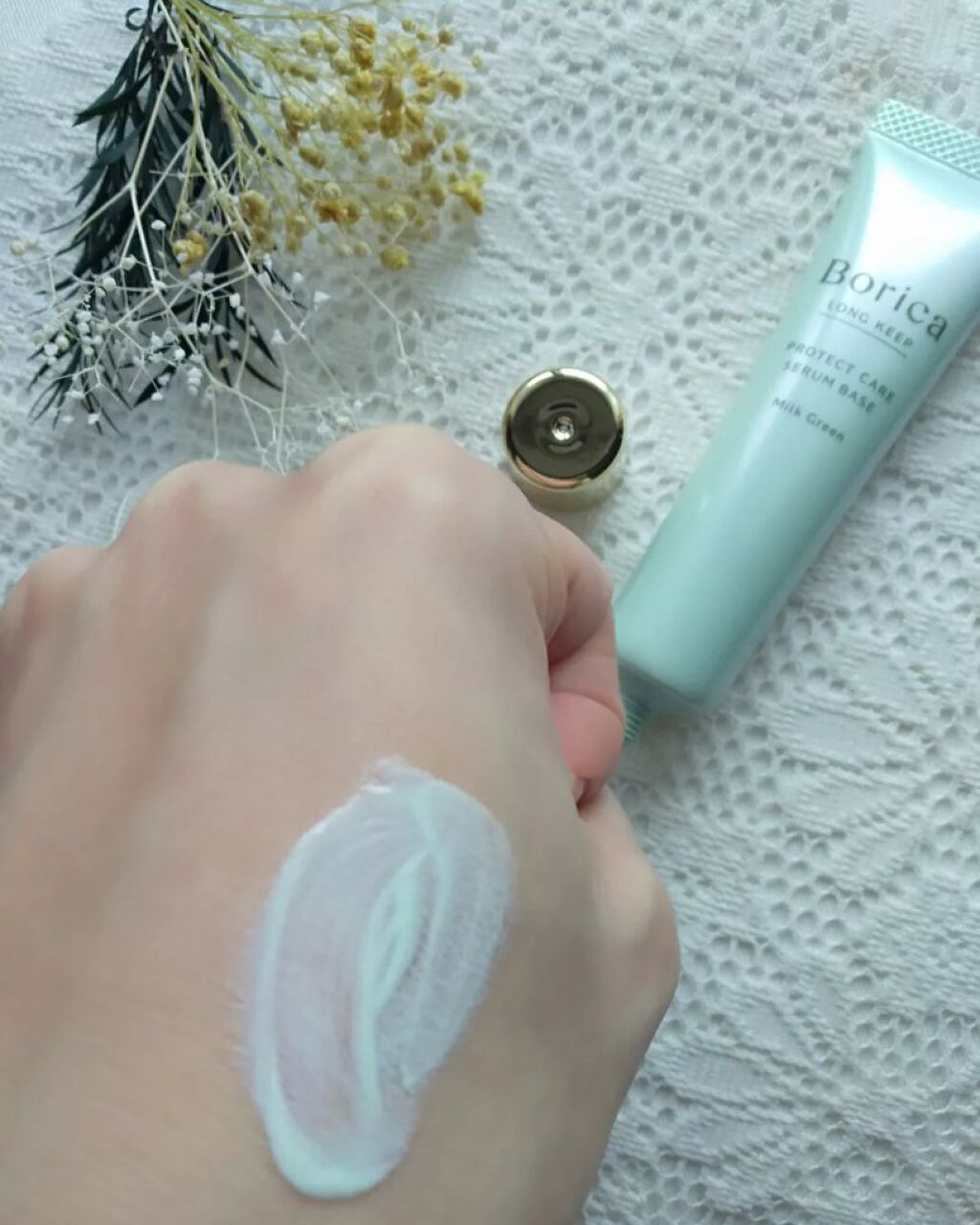 くずれ防止 美容液ケアベース ミルクグリーン SPF30 PA++/Borica/化粧下地を使ったクチコミ(2枚目)