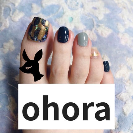 セミキュアジェルネイル(ペディキュア)/ohora/ネイルシールを使ったクチコミ(1枚目)