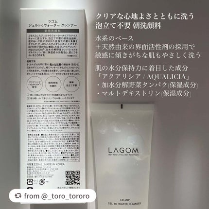 ラゴム ジェルトゥウォーター クレンザー(朝用洗顔)/LAGOM /その他洗顔料を使ったクチコミ(3枚目)
