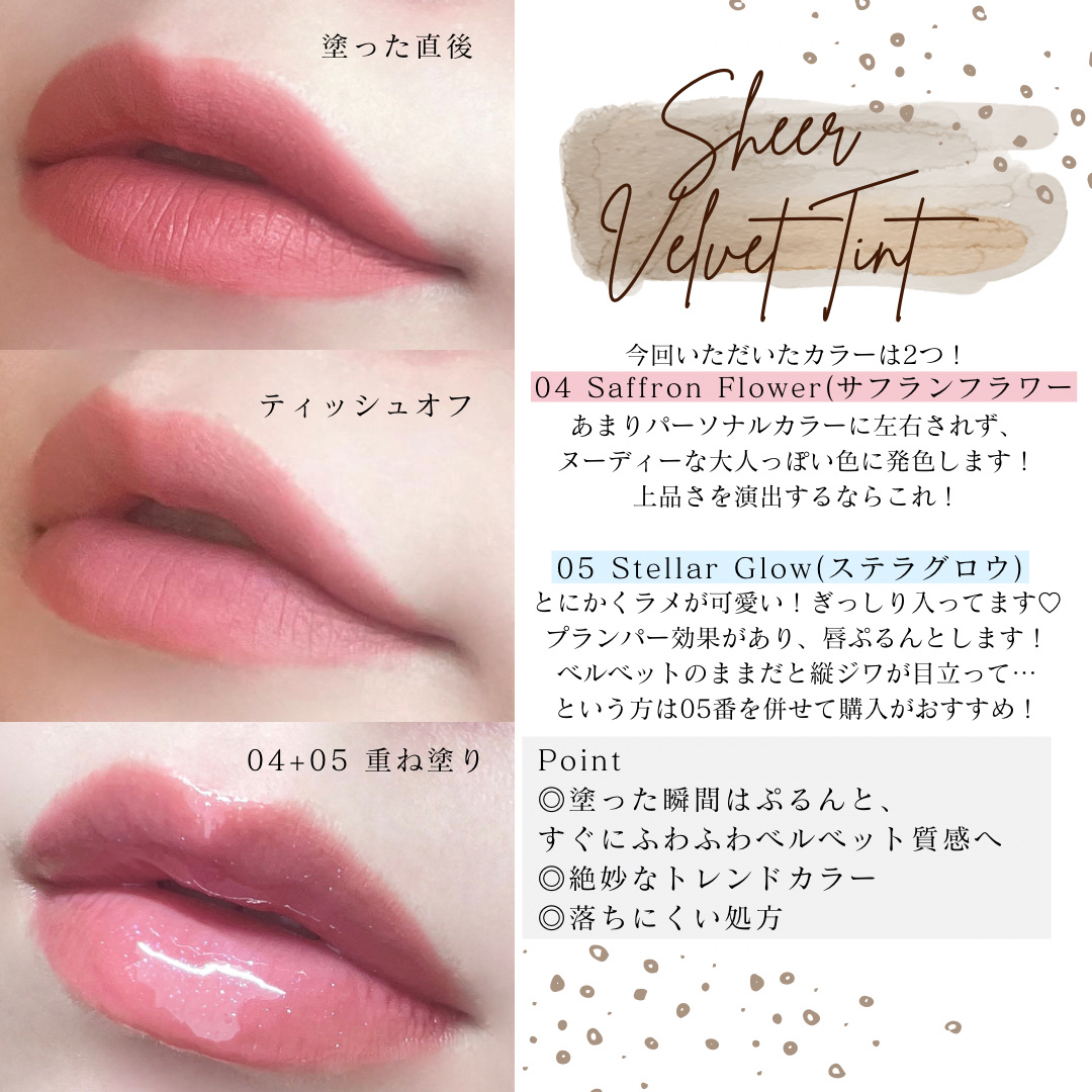 シアーベルベットティント/Dear.A/リップティントを使ったクチコミ（1枚目）