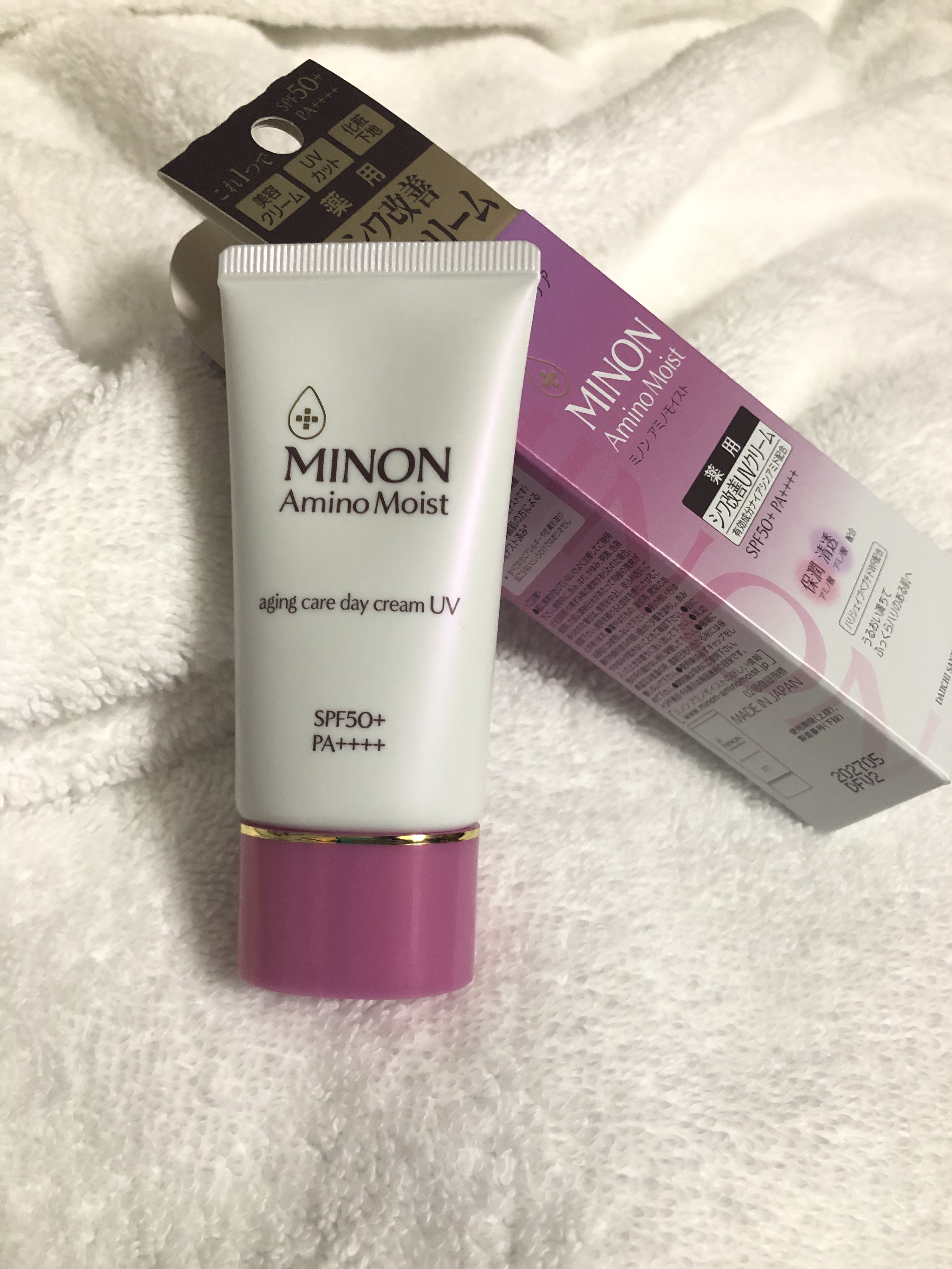 ミノン アミノモイスト エイジングケア デイクリームUV/ミノン/日焼け止めクリームを使ったクチコミ（1枚目）