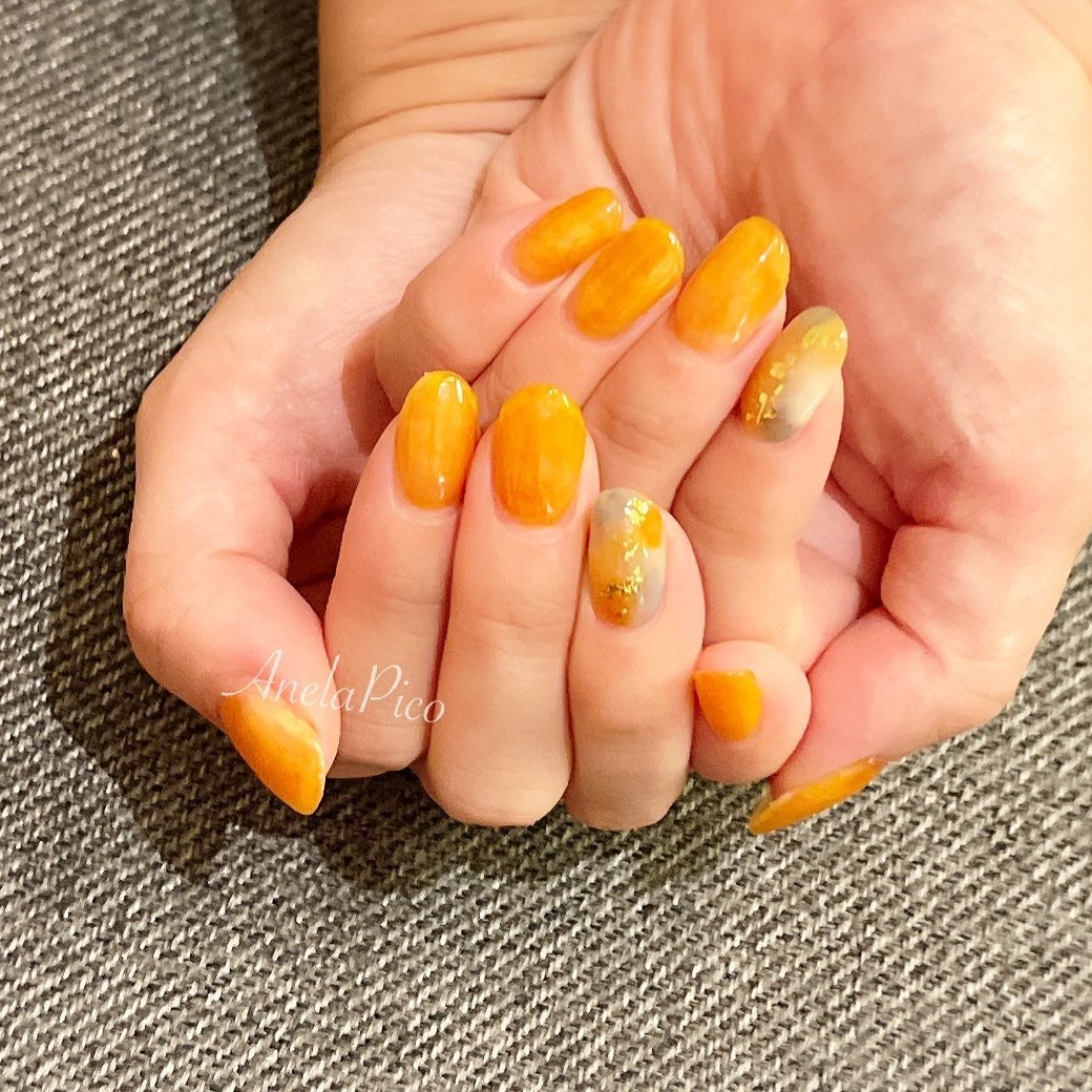 mamico on LIPS 「*お客様ネイル💅💗クリア感のあるテラコッタカラー✨お仕事大丈夫..」(1枚目)