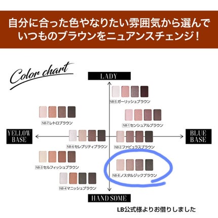 LB ニュアンスブラウンアイパレット/LB/アイシャドウパレットを使ったクチコミ(5枚目)