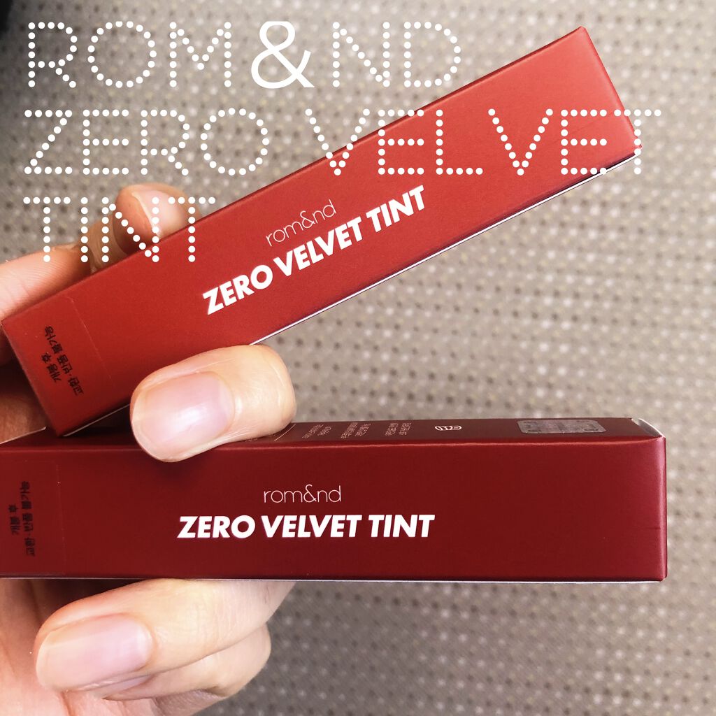 韓国からの輸入で買ったからか、日本で見るパッケージとはデザインが違う。中身は一緒やった。文字おっきい方が日本では売れるんかな？知らんけど。

☆rom&nd
ゼロベルベットティント #19 EARL GRAY SHAWL
ゼロベルベットティ