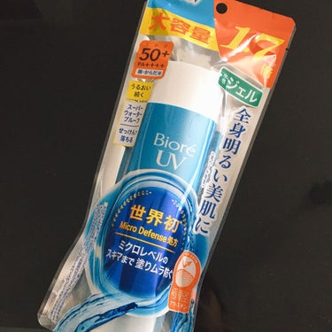 
北海道も日射しが強くなってきたよ〜〜。
車乗ってて結構ビシビシと感じる位には。
風があるとまだ肌寒いんだけどね🙄

てことで日焼け止め買いました。
ビオレUVアクアリッチウォータリージェル

しかも大