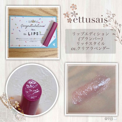 エテュセ リップエディション(プランパー)リッチスタイル/ヘルシースタイル/ettusais/リップケアを使ったクチコミ(1枚目)