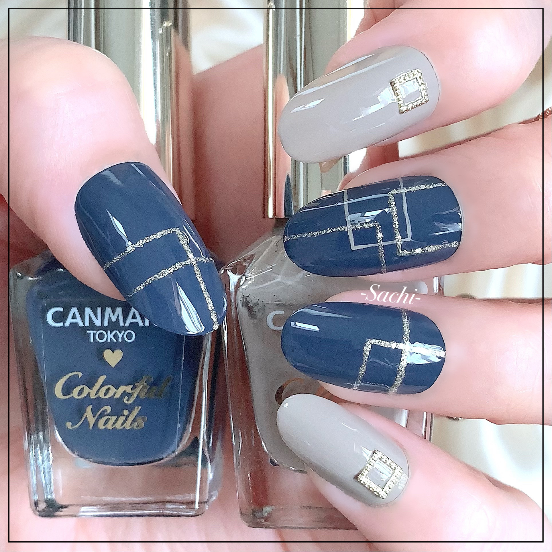 #セルフネイル,#ブロックネイル,#モダンネイル,#夏ネイル,#シンプルネイル,#簡単ネイル,#プチプラネイルのネイルデザイン